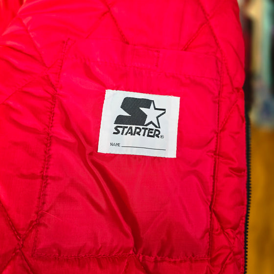 STARTER NHL Black/Red Chicago Blackhawks Puff Jacket XL - PopRock Vintage. The cool quotes t-shirt store.