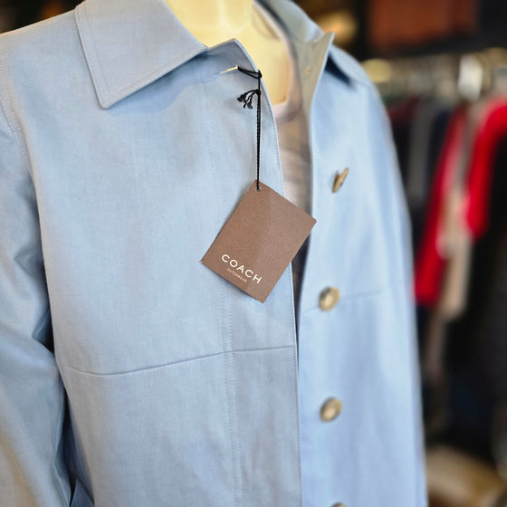 COACH NWT Lightest Blue Rain Coat S - PopRock Vintage. The cool quotes t-shirt store.