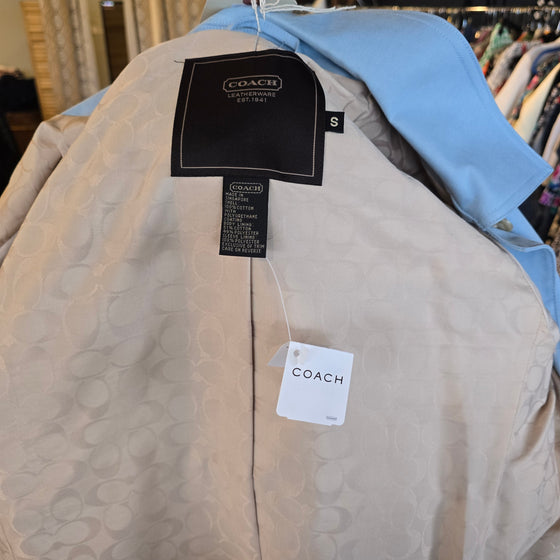 COACH NWT Lightest Blue Rain Coat S - PopRock Vintage. The cool quotes t-shirt store.