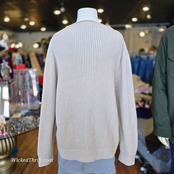 J CREW Tan Ribbed Sweater 2X - PopRock Vintage. The cool quotes t-shirt store.