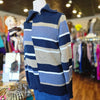 ERIKA Blue/Brown Stripe Sweater L - PopRock Vintage. The cool quotes t-shirt store.