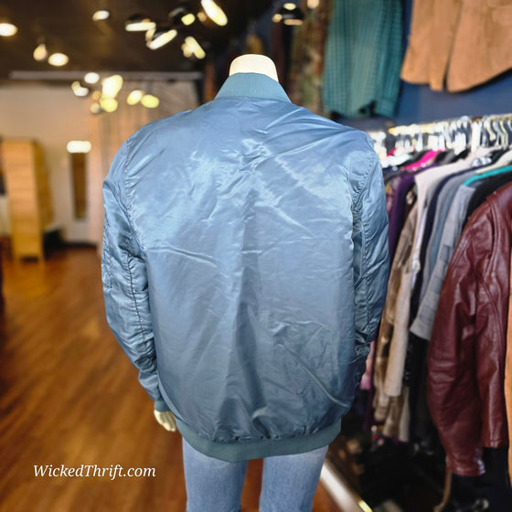 BROOKLYN CLOTH Teal Zip Up M - PopRock Vintage. The cool quotes t-shirt store.