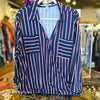 BY DESIGN Red/White/Blue Stripe Long Sleeve 2X - PopRock Vintage. The cool quotes t-shirt store.