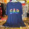 GAP Blue Rainbow Logo Tee XXL - PopRock Vintage. The cool quotes t-shirt store.