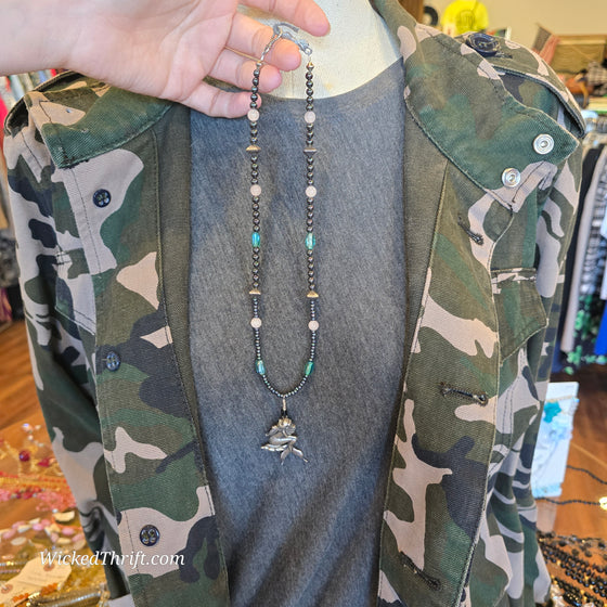 STERLING Mermaid Beaded Necklace - PopRock Vintage. The cool quotes t-shirt store.