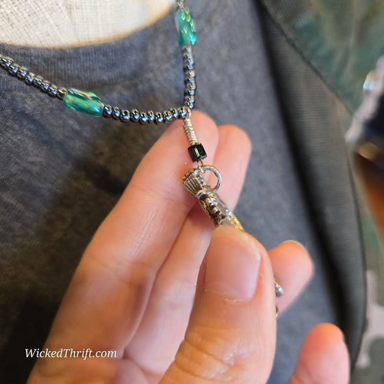 STERLING Mermaid Beaded Necklace - PopRock Vintage. The cool quotes t-shirt store.