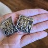 VINTAGE Silver Tone Knights Clip On Earrings - PopRock Vintage. The cool quotes t-shirt store.