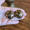 VINTAGE Cheetah Paisley Round Clip On Earrings - PopRock Vintage. The cool quotes t-shirt store.