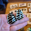 VINTAGE Zebra Stripe Clip On Earrings - PopRock Vintage. The cool quotes t-shirt store.