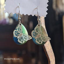  IRIDESCENT Butterfly Drop Earrings - PopRock Vintage. The cool quotes t-shirt store.