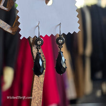  BLACK Drop + Rhinestone Earrings - PopRock Vintage. The cool quotes t-shirt store.