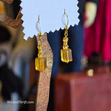  YELLOW Bead Dangle Earrings - PopRock Vintage. The cool quotes t-shirt store.