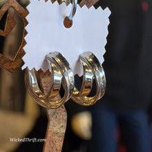  SILVER Tone Double Hoop Earrings - PopRock Vintage. The cool quotes t-shirt store.