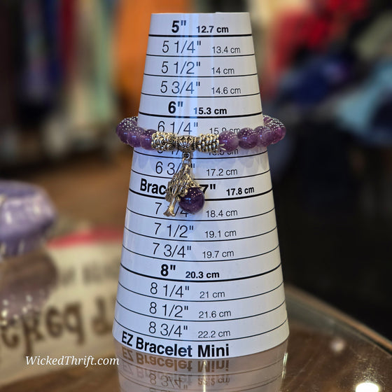 PURPLE Beaded Tree Stretchy Bracelet - PopRock Vintage. The cool quotes t-shirt store.