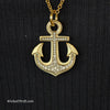 JUICY COUTURE Anchor Necklace on Long Golden Chain - PopRock Vintage. The cool quotes t-shirt store.