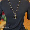 JUICY COUTURE Anchor Necklace on Long Golden Chain - PopRock Vintage. The cool quotes t-shirt store.