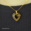 3D HEART Black/Golden Necklace - PopRock Vintage. The cool quotes t-shirt store.