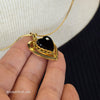 3D HEART Black/Golden Necklace - PopRock Vintage. The cool quotes t-shirt store.
