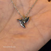 SILVER TONE Hummingbird Necklace - PopRock Vintage. The cool quotes t-shirt store.