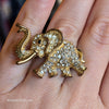 GOLDEN Rhinestone Elephant Ring - PopRock Vintage. The cool quotes t-shirt store.