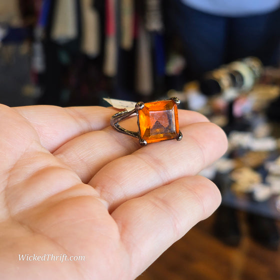 COSTUME Orange Cocktail Ring - PopRock Vintage. The cool quotes t-shirt store.