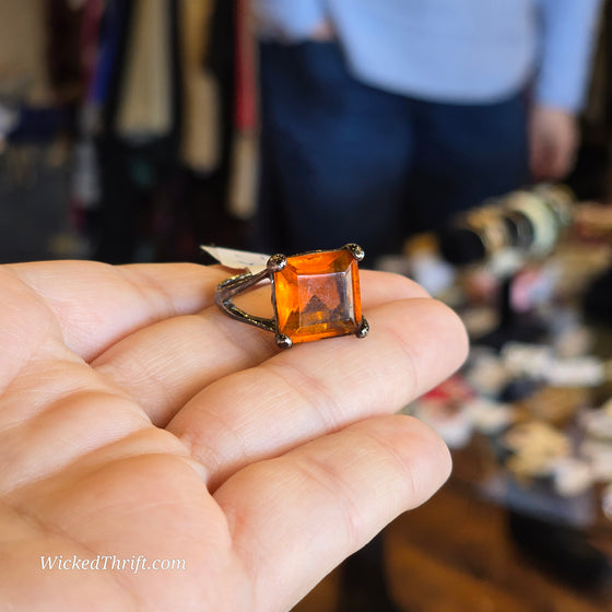 COSTUME Orange Cocktail Ring - PopRock Vintage. The cool quotes t-shirt store.