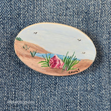  HANDPAINTED Oval Costal Scene Pin - PopRock Vintage. The cool quotes t-shirt store.