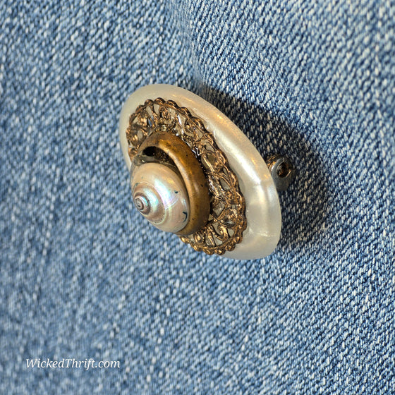 IRADESCENT Oval Shell Pin - PopRock Vintage. The cool quotes t-shirt store.