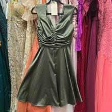  DONNA RICCO Sage Green Satin Cocktail Dress 4