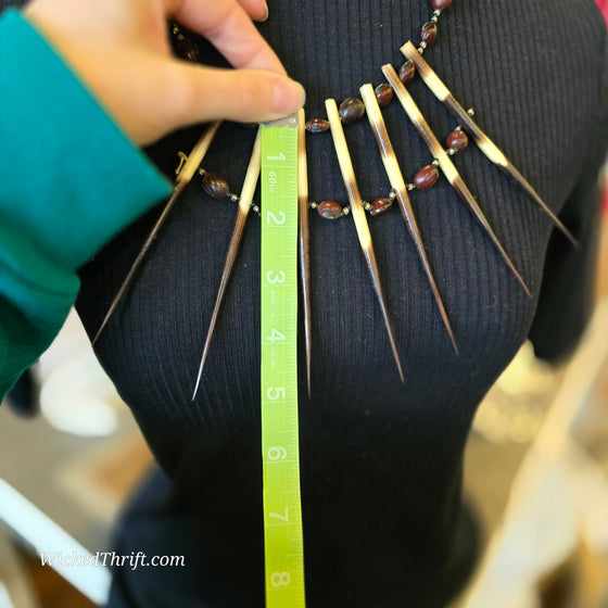 AFRICAN PORCUPINE QUILL Necklace - PopRock Vintage. The cool quotes t-shirt store.
