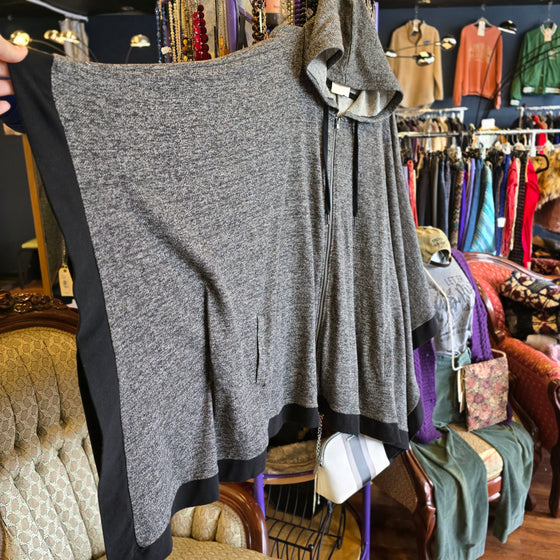 ROMANS Grey Heathered Zip Up Hoodie 1X/2X