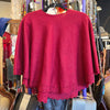 VINTAGE Maroon Fleece Poncho Cardigan OS