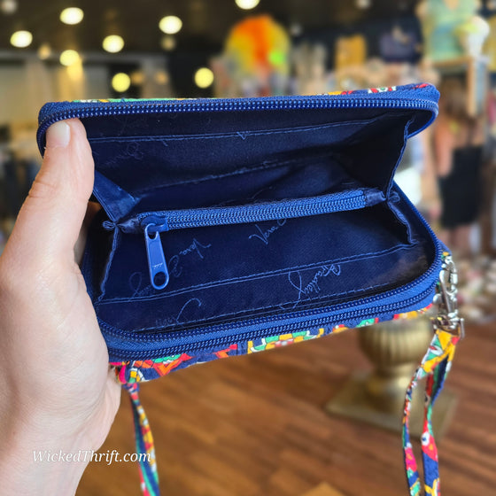 VERA BRADLEY Blue/Yellow/Orange "All in One" Crossbody - PopRock Vintage. The cool quotes t-shirt store.