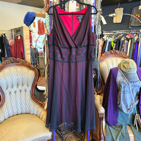 CONNECTED APPAREL Black/Red Party Dress 18W