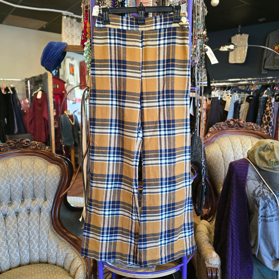 HANDMADE Yellow/Blue Bellbottoms S