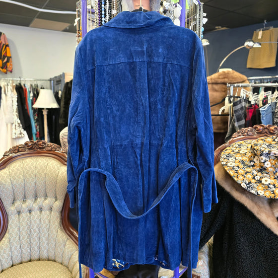 PRICE DROP! Dennis Basso NWT Blue Suede Jacket