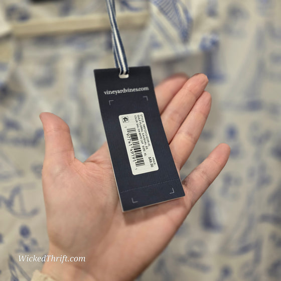 VINEYARD VINES NWT White Ocean Print Short Sleeve Button Up XL - PopRock Vintage. The cool quotes t-shirt store.