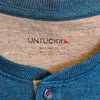 UNTUCKIT Blue Button Neck Long Sleeve XXL