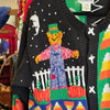 VINTAGE ALEXANDRA BARLETT Halloween Knit Cardigan w. Wooden Ghost Buttons