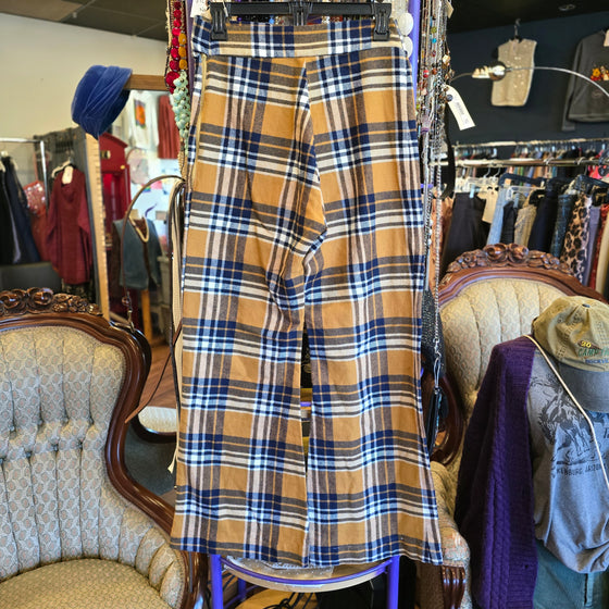 HANDMADE Yellow/Blue Bellbottoms S