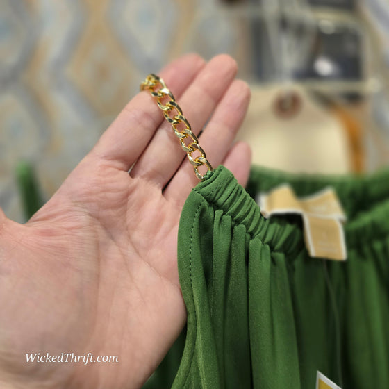 MICHAEL KORS NWT Green Tank w. Gold Chain Straps S - PopRock Vintage. The cool quotes t-shirt store.