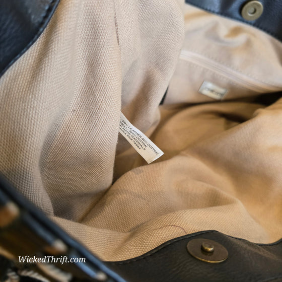 CHICOS Black Leather Woven Boho Shoulder Bag - PopRock Vintage. The cool quotes t-shirt store.