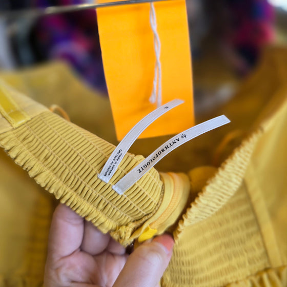 ANTHROPOLOGIE Yellow "Raincoat" Dress XL - PopRock Vintage. The cool quotes t-shirt store.