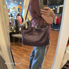 TORY BURCH Purple "Ivy Slouch Satchel" - PopRock Vintage. The cool quotes t-shirt store.