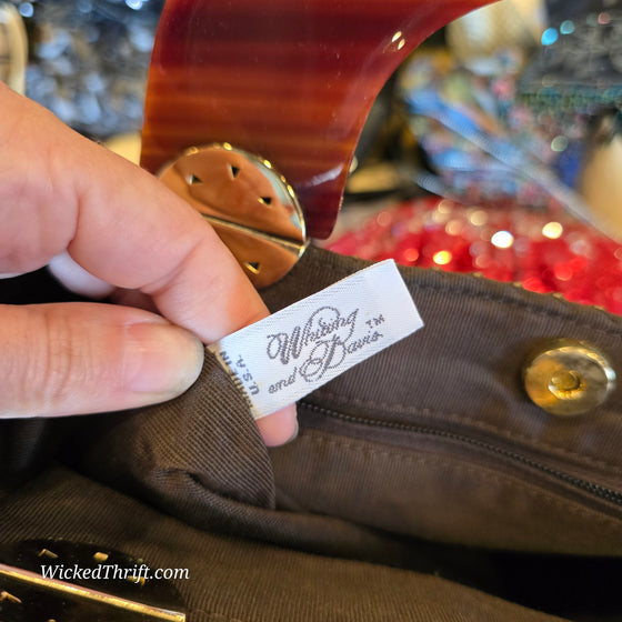 WHITING & DAVIS Brown Chain Mail w. Beautiful Handle