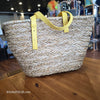 CALIA Seagrass & Yellow Vegan Leather Large Tote - PopRock Vintage. The cool quotes t-shirt store.