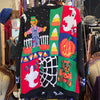 VINTAGE ALEXANDRA BARLETT Halloween Knit Cardigan w. Wooden Ghost Buttons