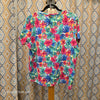 STELLA PARKER Pink/Blue Vibrant Floral Cotton Tee XL - PopRock Vintage. The cool quotes t-shirt store.