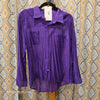 CHICOS Purple Rayon Blend Button Up 2 - PopRock Vintage. The cool quotes t-shirt store.