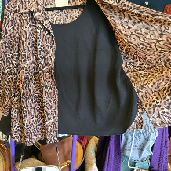 NOTATIONS Cheetah Faux Layer Top 2X